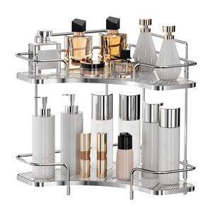 lot 1122 image: Seoneiro 2 Tier Corner Bathroom Counter Organizer, Cosmetic Skincare Organizer, Bathroom Countertop Perfume Tray Vanity Organizer, Kitchen Spice Corner Storage Shelf