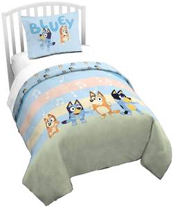 lot 1127 image: Jay Franco Duvet Cover Set �� 2 Piece Comforter Cover and Sham Set, Super Soft Cozy Kids Bedding (Insert Not Included) Multi - Bluey, Twin