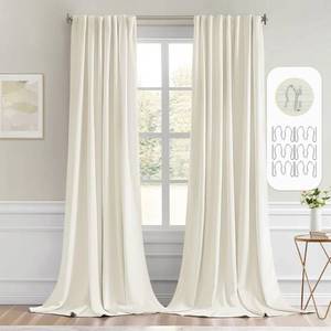lot 1135 image: MIULEE Cream Back Tab Blackout Curtains 120 Inch Long 2 Panels Set for Bedroom, Rod PocketPinch Pleated Extra Long Thermal Insulated Living Room Darkening Light Blocking 10FT Drapes