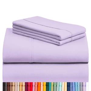 lot 2238 image: LuxClub 4 PC King Sheet Set, Breathable Luxury Bed Sheets, Deep Pockets 18 Wrinkle Free Cooling Bed Sheets Machine Washable Hotel Bedding Silky Soft - Lavender King
