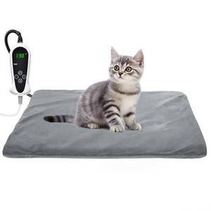 lot 2266 image: RIOGOO Pet Heating Pad, Upgraded Electric Dog Cat Heating Pad Indoor Waterproof, Auto Power Off (S 17.5x 14, Grey)