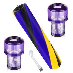 lot 2267 image: Aymthgt V12 Soft Roller Brush Bar  2 Pack HEPA Filters Compatible with V12 Detect Slim, Replacement Parts No. 971634-01, for Hard Floors & Carpets, Vacuum Cleaner Attachments