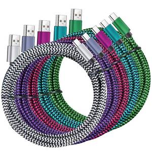 lot 2285 image: QQLIKE USB Type c Cable, 5 Pack (6FT) Nylon Braided USB C Cables 3A Fast Charging Charger for Samsung Galaxy S9S8 Note89 20 10 S21 S20 S10 Plus C Cord