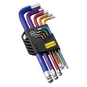 lot 2297 image: AMTOVL Hex Key Set, 9PCS Metric Allen Key Set, 1.5-10MM, Anti-Slip Long Ball End Hex Wrench Set, Color Coding Hex Key Set for Disassembling Mechanical Equipment, Vehicle, and Bicycle Repairs