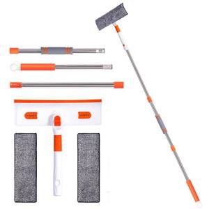 lot 3636 image: Professional Window Squeegee 2-in-1, Window Cleaner with 55 Extension Pole, Premium Squeegee for Window Cleaning, Streak-Free Window Cleaning Kit for High Windows, Shower Glass, Car Windshield