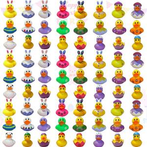 lot 3637 image: 48PCS Easter Rubber Ducks in Bulk Mini Rubber Ducks Easter Basket Stuffers Ducks for Kids Baby Bath Toys Party Favor