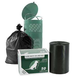 lot 3642 image: Zero Waste USA - Commercial Grade Dog Waste Station Can Liners -1 Roll of 50 bags - Standard Size 26 W x 33 L (10-13 gallons) - Heavy Duty, Thicker than competitors bags (1.1 mil)