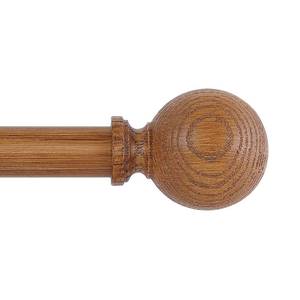 lot 3655 image: HTZON Brown Wood Grain Ball Adjustable Curtain Rods, 36-88 Heavy Duty, Farmhouse Rustic Single Window Curtain Rods, IndoorOutdoor, Iron with Imitation Wood Grain Finish