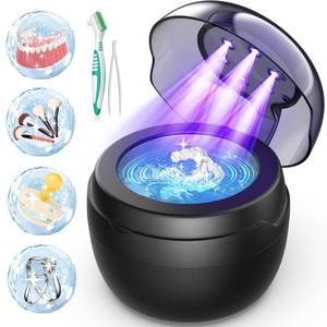 lot 4273 image: AI Ultrasonic Retainer Cleaner, 250ML Retainer Cleaner Machine for Dentures, Mouth Guards, Braces, Toothbrush Heads, Jewelry, Ring, 50kHz Digital ultrasonic Cleaner with 4 Modes