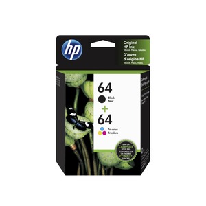 lot 4282 image: HP 64 2-pack BlackTri-color Original Ink Cartridges  X4D92AN#140
