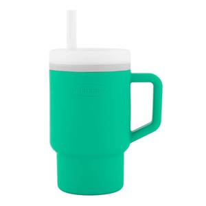 lot 4308 image: Infantino My 1st Tumbler, 9 Oz. Silicone Sippy Cup with Straw & Handle, Spill-Resistant Baby Cup for On-the-Go, BPA-Free Transition Bottle, Alpine