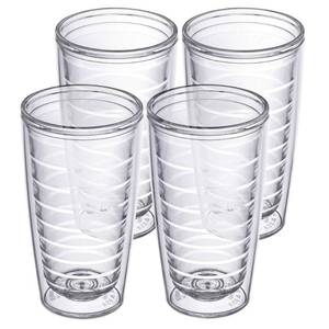 lot 5592 image: Homestead Choice 16oz Insulated Tumblers Plastic Keeps Drinks Cold & Hot, 4pack Double Walled Clear Insulated Drinking Glasses Cup, BPA-Free, Reusable, Camping, Travel, Kitchen, Party
