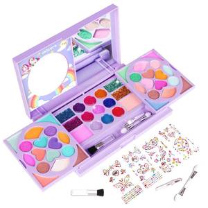 lot 6206 image: Kids Makeup Kit for Girls Real Washable Cosmetic 3 Year Girl Birthday Gifts Pretend Play Toys for Girls 4-6, 6-8, 8-10 Non-Toxic