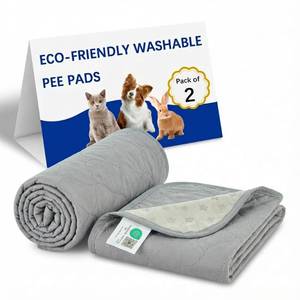 lot 6215 image: Gentle Purr Washable Pee Pads for Puppies & Small Pets (18x24, 2 Pack) - Reusable Training Mats & Absorbent Cage Liners for Guinea Pigs, Rabbits, Kittens, Non-Slip Silicone Grip (Gray)