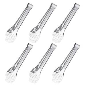 lot 6239 image: 6PCS Serving Tongs, 7Inch Buffet Tongs, Stainless Steel Food Tong Small Serving Utensils for Cooking, Entertaining, Salad, Barbecue, Buffet, Toast and Steak by Sunenlyst (Stainless buffet tongs)