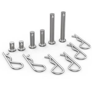 lot 6266 image: A12Pcs M8(0.37.8mm) Clevis Pin and M3 X 60mm R Shape Cotter Assortment Kit, 304 Stainless Steel Single Hole Flat Head Cotter Clips Fastener for Hitch Pins Lock Systems