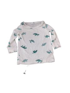 lot 6274 image: Carters Toddler 12 Month White Long Sleeve Shirt with Green Turtle Print