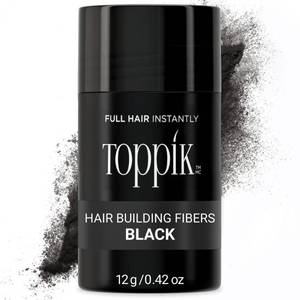 lot 6278 image: Toppik Hair Building Fibers, Black, 12g Fill In Fine or Thinning Hair, Instantly Thicker, Fuller Looking, 9 Shades for Men & Women, Keratin Protein Formula