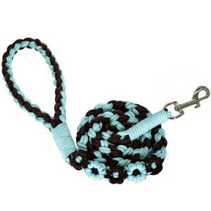 lot 11235 image: SM4BED Handmade Braided Cotton Dog Leash, 4ft Durable Handwoven Rope with Unique Floral Handle & Alloy Buckle for Small Medium Large Dogs, Gift for Pet Lovers
