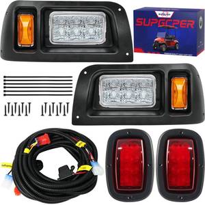 lot 11258 image: Golf Cart LED Light Kit for Club Car DS 1993-Up Gas and Electric Models, Club Car DS 12V Headlight Tail Light Kit, Factory Style Lighting Kit Assembly, Street Legal, OEM 101988002 101988001 1017035