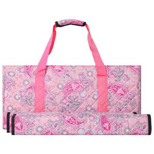 lot 11290 image: GUSTARIA Empty Mahjong Bag, Pink Printed American Mahjong Bag with Two Wrappers (Case Only)