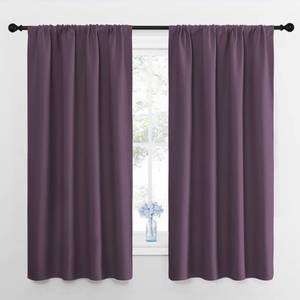lot 11291 image: NICETOWN Blackout Curtains for Living Room, Plum, 2 Panels, 42 by 63, Darkening Window Curtain Panels, Easy-Care Solid Thermal Insulated DraperiesDrapes for Daughter Room