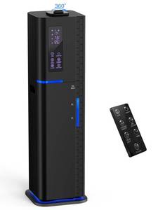 lot 11308 image: Zeova 10L2.64Gal Humidifier, Top Fill Quiet Ultrasonic Cool Mist Humidifiers for Bedroom, Covers 550ft�, 60H Runtime, 24H Timer, 3 Mist Modes Humidifier Large Room, Home, Office, Plants, Black