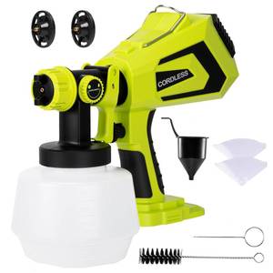 lot 11311 image: Cordless Paint Sprayer for Ryobi 18V Battery,Paint Sprayer Gun for House Painting, 1200ml Container Power Paint & HVLP SprayersFence, Door, Cabinets, Walls, Chairs etc(Battery NOT Included) (Used)