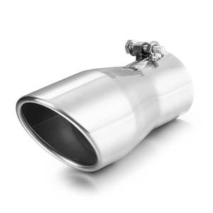 lot 11321 image: A-KARCK Exhaust Tip 2.5 Inlet to 3.5 Outlet, 7 Overall Length Polishing Bolt On Exhaust Tailpipe Tip Protect Tailpipe