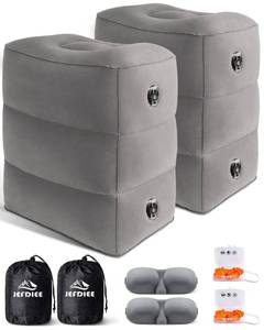 lot 11324 image: JefDiee Inflatable Travel Foot Rest Pillow,Kids Airplane Bed,Adjustable Height Flight Pillow,Travel Essentials for Airplane,Office,Home,Trains,Cars