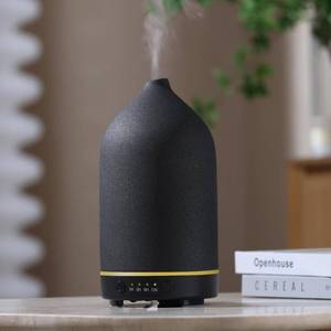 lot 11329 image: Gooamp 200ML Ceramic Essential Oil Diffuser - Ultrasonic Aromatherapy & Humidifier with 7-Color LED Lights, Auto Shut-Off, Black, 1H3H6H Timer  Scent for Home, Office, Yoga (No Cord )