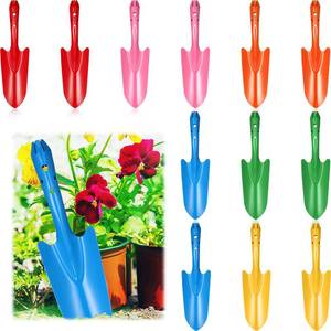 lot 11341 image: Mini Colorful Metal Hand Shovel Digging Trowel Set Transplanting Garden Shovel for Flower Soil Planting Succulent Kids Teens Women Men Gift Indoor Outdoor, 6 Colors (12 Pcs, 11 x 3 Inch)
