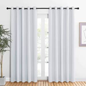 lot 11353 image: NICETOWN Room Darkening Curtain Panels for Bedroom -Easy-Care Solid Thermal Insulated Grommet Room Darkening DraperiesDrapes (Greyish White, 2 Panels, 60 by 84)