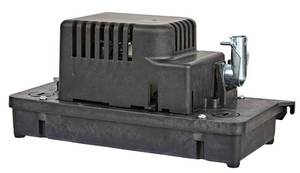 lot 11365 image: Little Giant VCCA-20-P 115 Volt, 130 HP, 80 GPH Low Profile Plenum Condensate Removal Pump, 6-ft. Cord (plug-less), Black, 554221101