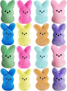 lot 11379 image: PERUKOYO 16PCS Easter Stuffed Bunny Plush Toys,Easter Bunny Bulk Stuffed Animals Plushie for Kids Boys Girls Toddler,Easter Basket Stuffers Egg Fillers