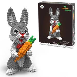 lot 11382 image: KADELE Easter Bunny Building Animal Sets, Extremely Challenging STEM Building Blocks Decor for Adults Kids, Micro 3D Educational Toys for Boys Girls Ages 8 and Up (927 Pieces)