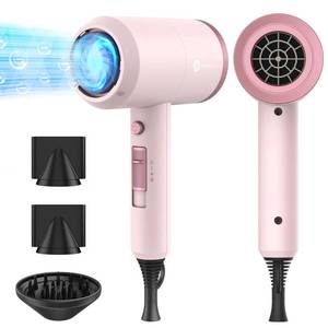 lot 11386 image: Slopehill Professional Ionic Hair Dryer, Powerful 1800W Fast Drying Low Noise Blow Dryer with 2 Concentrator Nozzle 1 Diffuser Attachments for Home Salon Travel (Pottery Pink and Rose Gold) (Turns On)