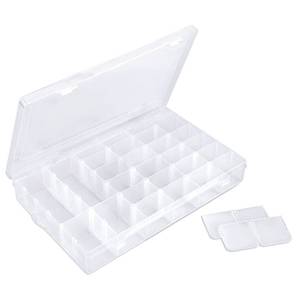 lot 11429 image: Cosics Nail Organizer Storage Box 36 Grids, Rhinestone Container Clear, Acrylic Press Fake Nail Tip Craft Art Accessories Plastic Empty Case, Display Holder for Jewelry Diamond Charms Gem Bead Polish