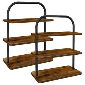 lot 11437 image: OugeWood 3 Tier Cupcake Stand 2 PACK Wooden Metal Cupcake Stand Reusable Cupcake Display Stand Tiered Tray Stand Dessert Table Display Set Serving Trays for Party Rustic Farmhouse Vendor