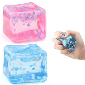 lot 11451 image: Chridark Ice Cube Fidget Toy for All Ages 4 Pcs Sensory Squishy Fidget Toys, Square Stress Balls, Classroom Prizes, Anxiety Relief Stress Cube Gift for Kids Teens Adults