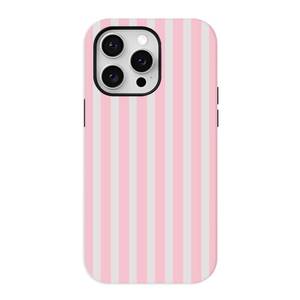 lot 12045 image: Zilkaifly Pink Striped Phone Case,Trendy Simple Cute Stripes Hybrid 2 Layer Protective Case for iPhone 16 Pro Max,Pink