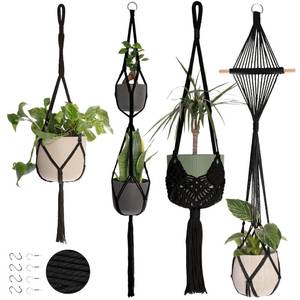 lot 12050 image: Nook Theory 6-Pack Macrame Plant Hangers with 12 Hooks - Hanging Planters for Indoor Plants, Boho Macrame Hangers Indoor Outdoor, Decorative Plant Hanger Indoor (Caramel)