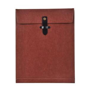 lot 12072 image: QiXin Brown PU Leather File Folder, Snap Closure File Organizer, Important Document Folder, Document Organizer, Laptop Sleeve Notebook Case, A4 Envelopes Filing Folder