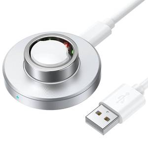 lot 12080 image: Compatible with Ring Gen 3 Charger (Size 6), Fast and Safe Charging Dock with USB-C Cable, Silicone Anti-Slip Base Design, Essential for Ring Gen 3 Users (Silver)