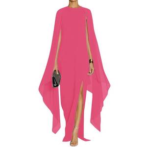 lot 12091 image: MAYFASEY Womens Long Cape Sleeve High Split Elegant Cocktail Maxi Dresses Long Formal Party Halloween Dress Evening Gown Rose XL
