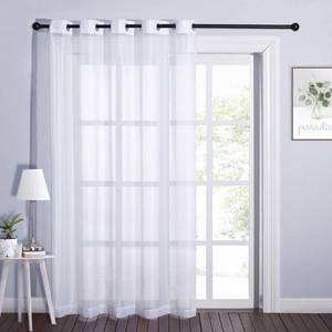 lot 12095 image: NICETOWN Living Room Window Curtains Sheer Textured 84 Long, Grommet Casual Voile Sheer Light Filter Airy Chic Window Treatments for Sliding DoorPorch, 70 Wide, 1 Panel, White