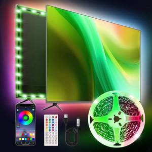lot 12128 image: PSTAR LED Lights for TV,6.56ft Music Sync RGB Backlight with Remote & App Control, USB Powered for 32-40 Inch TVs, Gaming Monitors, PC, Bedroom