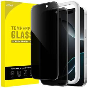 lot 12174 image: JETech Privacy Screen Protector for iPhone 16 Pro 6.3-Inch, Anti-Spy Tempered Glass Film with Easy Installation Tool, 2-Pack