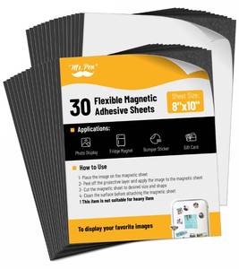lot 12176 image: Mr. Pen- Flexible Magnetic Sheets with Adhesive Backing, 8 x 10, 30 Pack, Magnet Sheets with Adhesive
