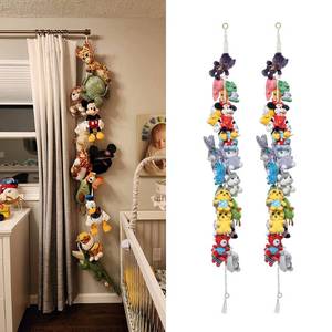 lot 12179 image: LONCHDAN 80 2 Pack Cotton Hanging Storage Chain for Stuffed Animals Storage with 40 Metal Clips Stuffed Animal Organizer Chain for Wall Corner Nursery Play Room